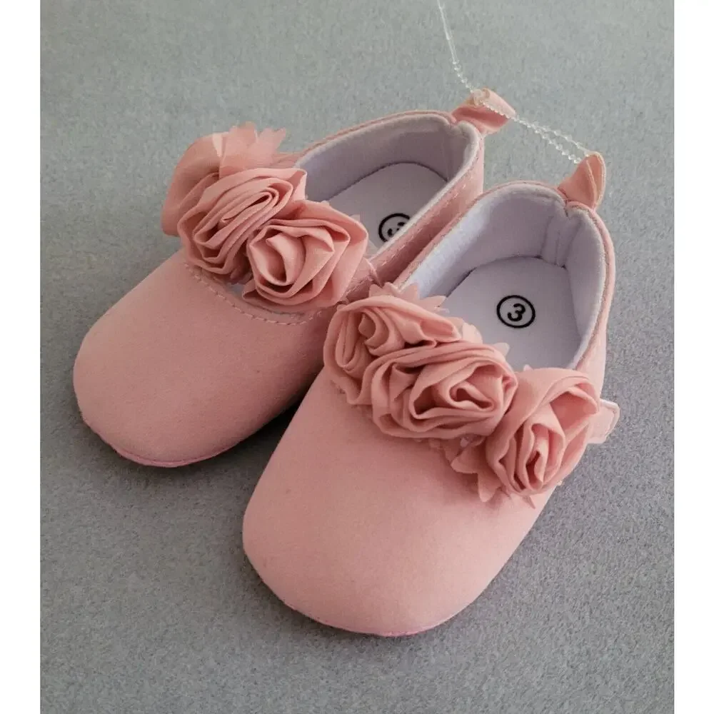 MY GGPP Infant/Toddler Flower shoes w/soft fabric uppers, non-slip soles-Sz US 5